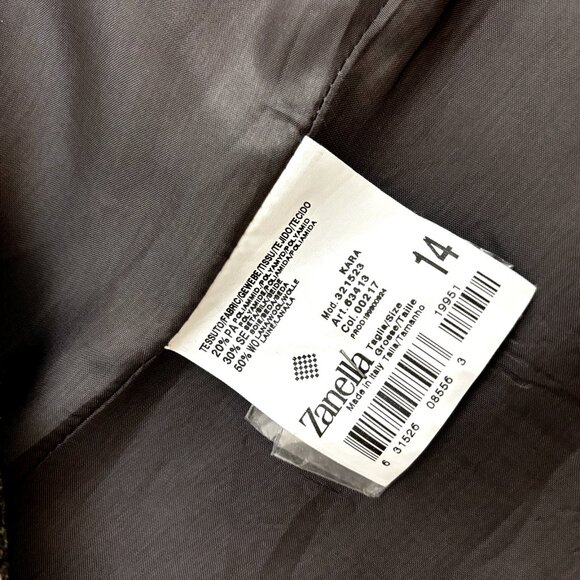 Zanella Kara Size 14 Women's Blazer Gray Wool Blend Coat Jacket Made in Italy - Picture 10 of 11
